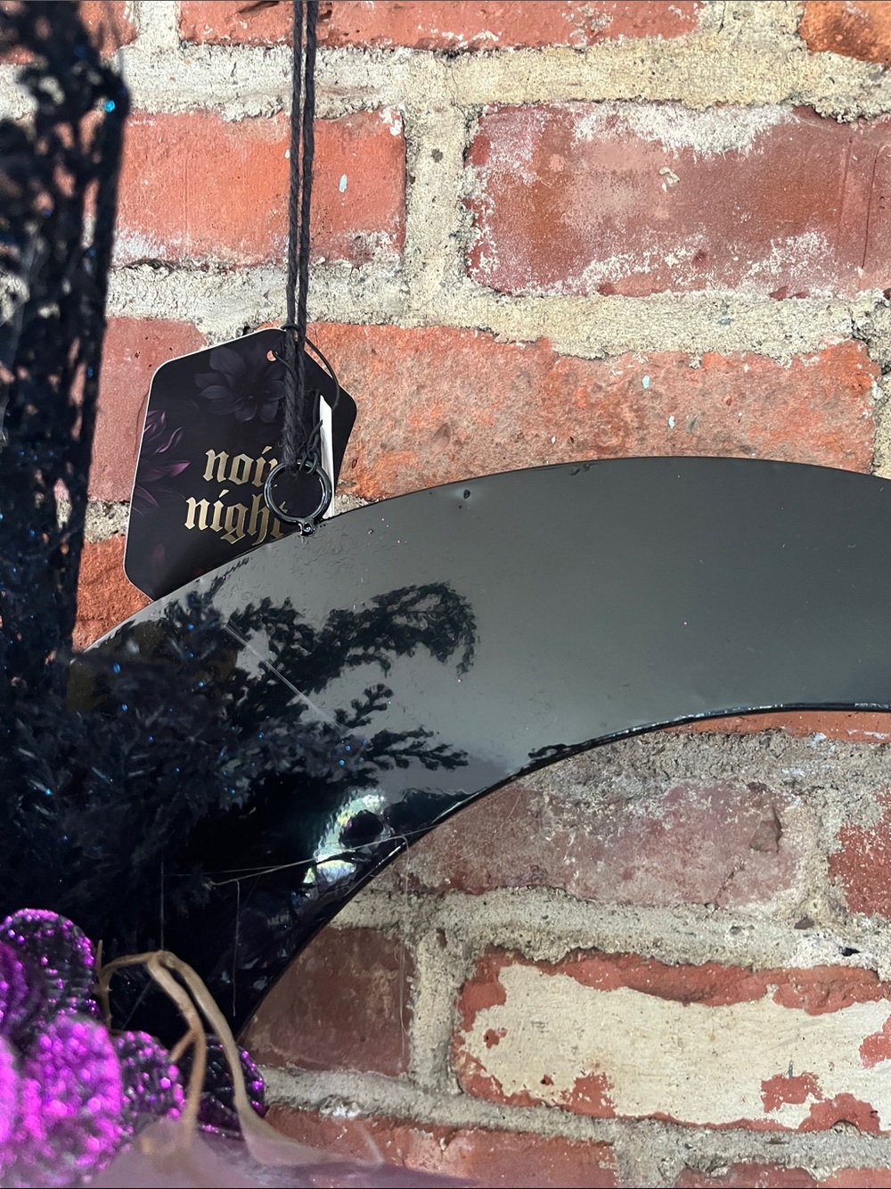 Noir night Crescent Moon Floral Wall Accent in Purple by - Picture 5 of 16